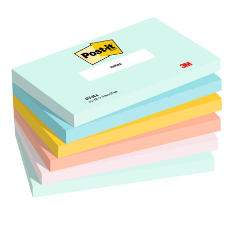 Cf. 6pz blocco 100fg. Post-it® Super Sticky 76x127mm 655-BEA Beachside